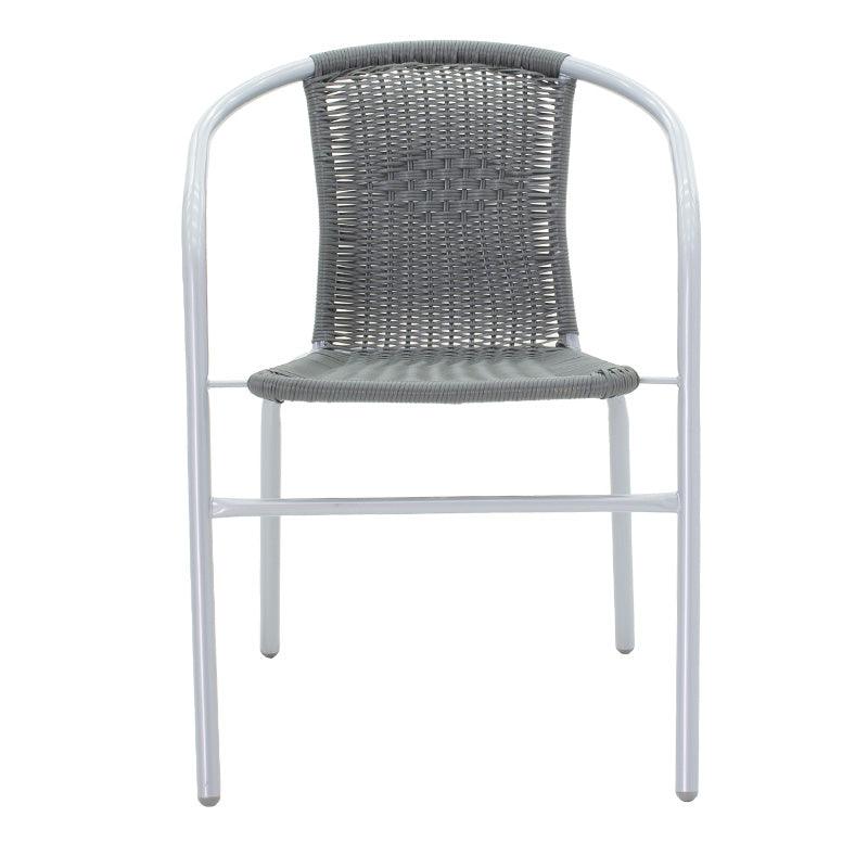 Scaun exterior Obbi, metal si PE, 56x54x73 cm - Gri
