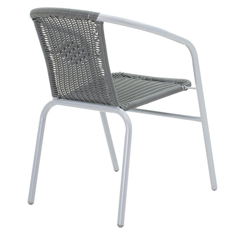 Scaun exterior Obbi, metal si PE, 56x54x73 cm - Gri