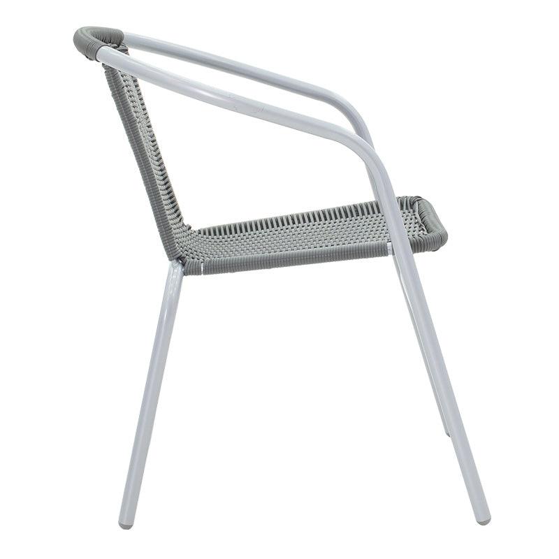 Scaun exterior Obbi, metal si PE, 56x54x73 cm - Gri