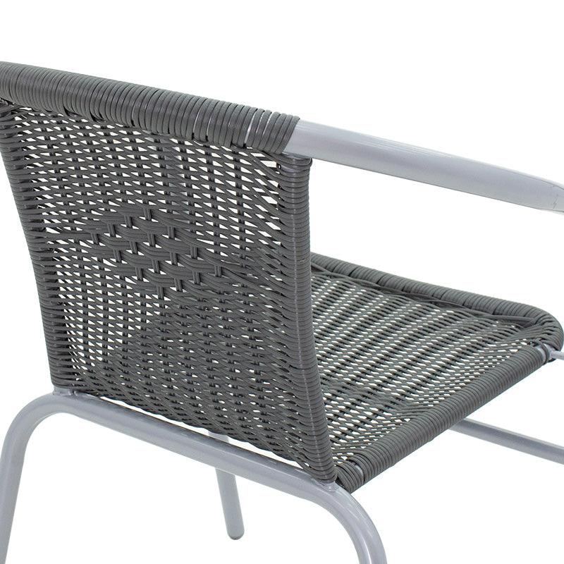 Scaun exterior Obbi, metal si PE, 56x54x73 cm - Gri