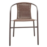 Scaun exterior Obbi, metal si PE, 56x54x73 cm - Maro