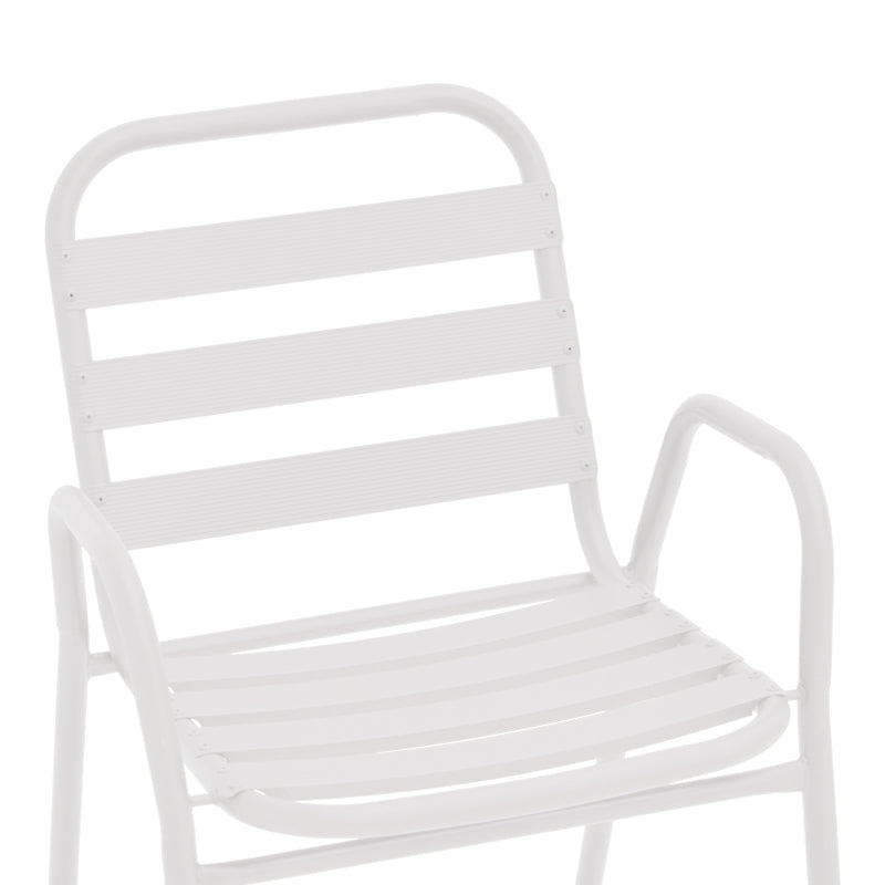 Scaun exterior Sussie, metal si aluminiu, 45x62x76 cm - Alb