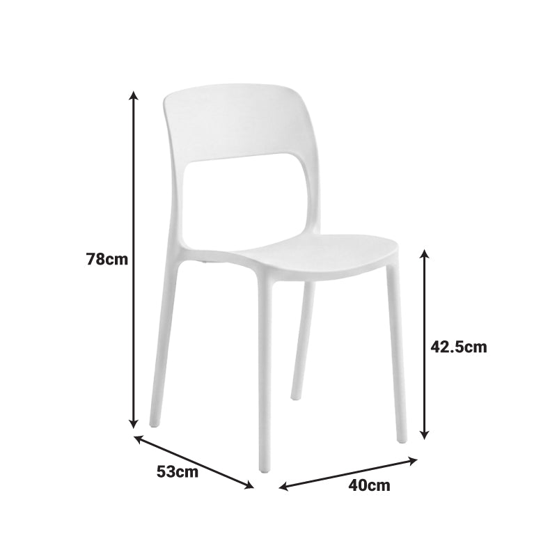 Scaun exterior Zanna stackable, 40x53x78 cm - Crem