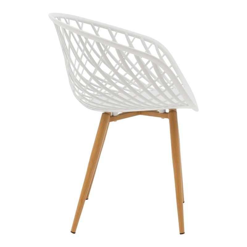 Scaun Ezra, Metal, 63x56x82 cm - Alb