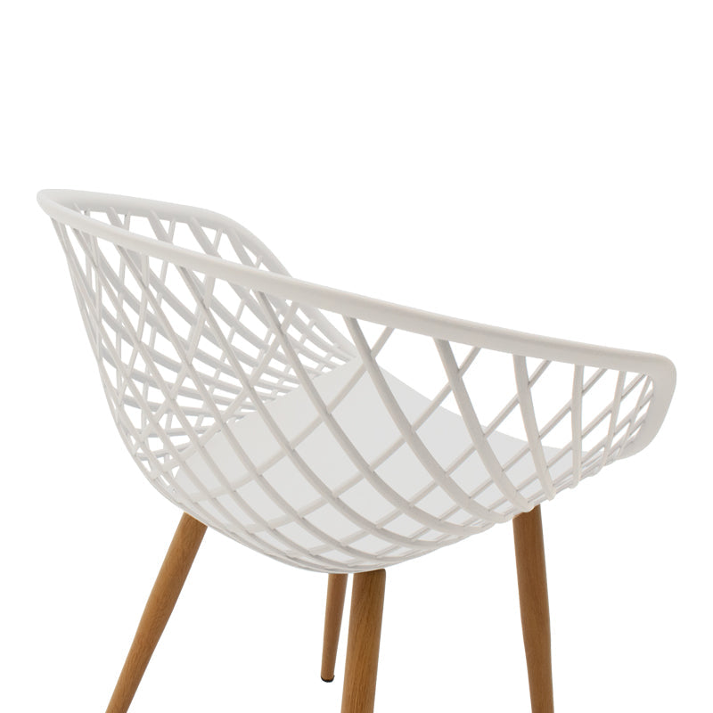 Scaun Ezra, Metal, 63x56x82 cm - Alb