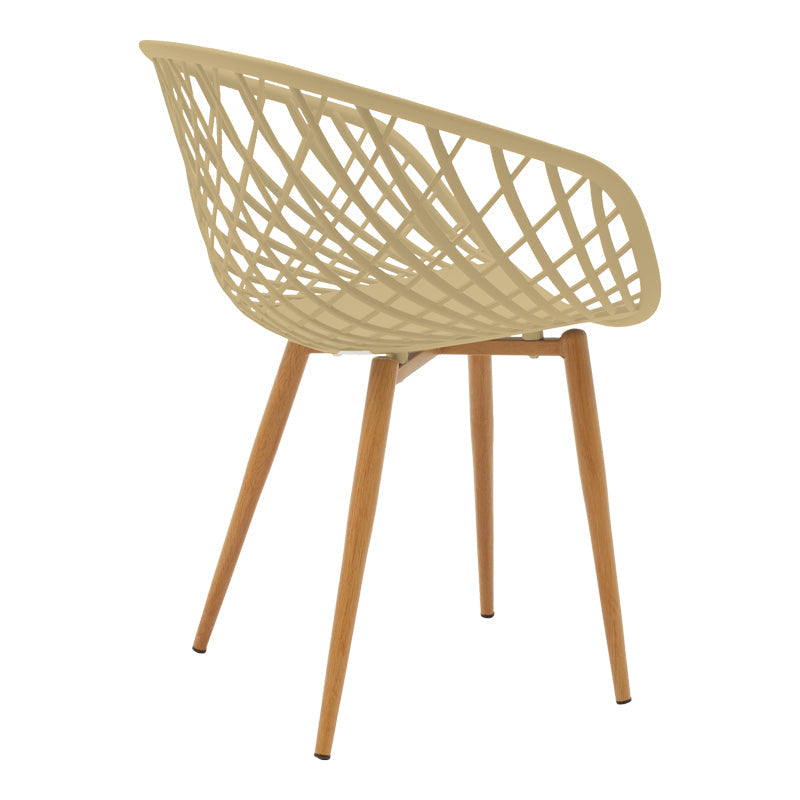 Scaun Ezra, Metal, 63x56x82 cm - Crem