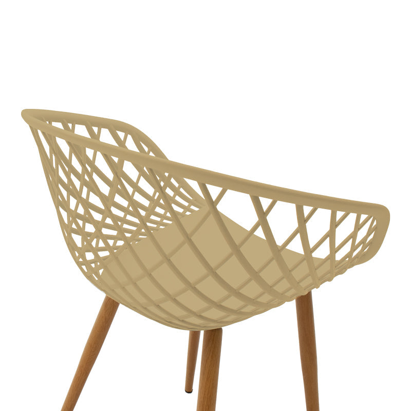 Scaun Ezra, Metal, 63x56x82 cm - Crem