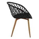Scaun Ezra, Metal, 63x56x82 cm - Negru