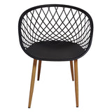Scaun Ezra, Metal, 63x56x82 cm - Negru