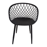 Scaun Ezra, picioare negre, 63x56x82 cm - Negru