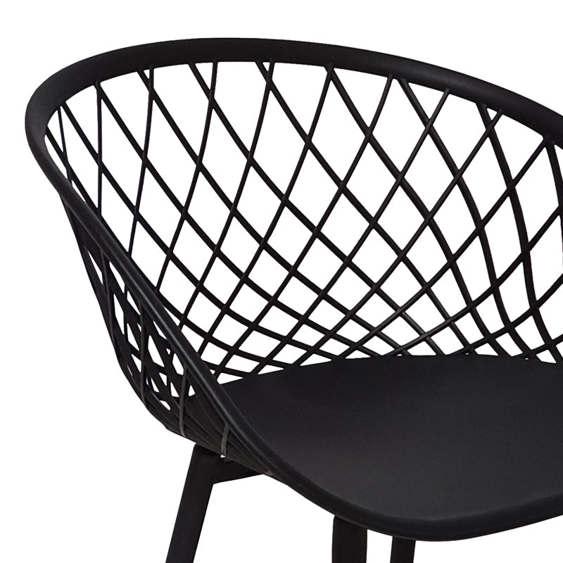 Scaun Ezra, picioare negre, 63x56x82 cm - Negru