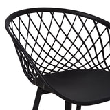 Scaun Ezra, picioare negre, 63x56x82 cm - Negru