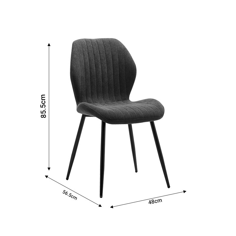 Scaun Fersity material alb-picior metalic, negru, 48x57x86 cm