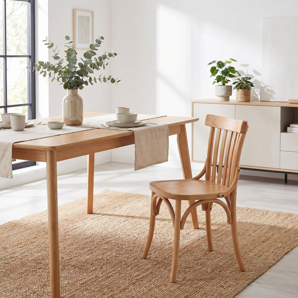 Scaun Flisbie lemn Natural de fag, 46x48x86 cm, imagine suplimentara
