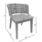 Scaun fotoliu de gradina Milou Boho, Natural, 59x65x73 cm