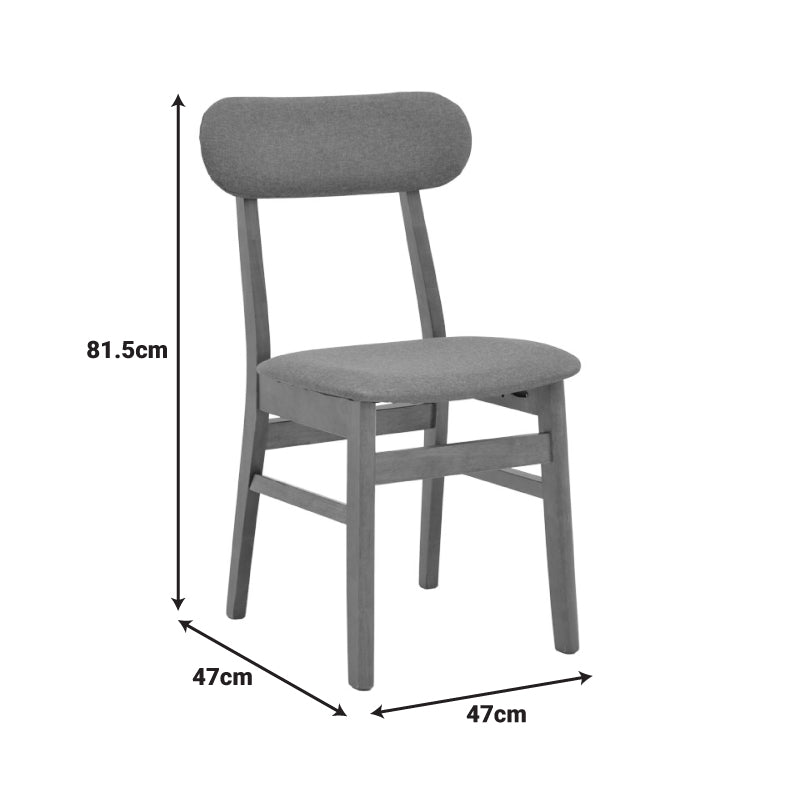 Scaun Gaborn, lemn si stofa, 47x47x81 cm - Gri