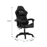 Scaun gaming William,  59x60x108 cm - Negru