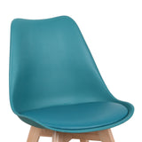 Scaun Gaston, Gri deschis Natural, 58x47x85 cm - Albastru