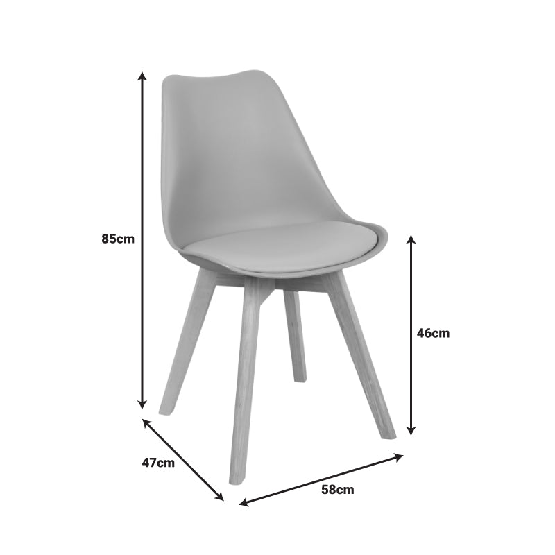 Scaun Gaston, Gri deschis Natural, 58x47x85 cm - Albastru