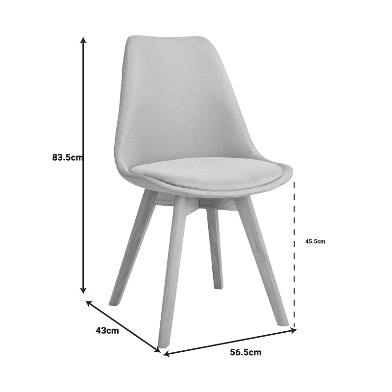 Scaun Gaston Gri inchis -lemn, Natural, 57x43x84 cm