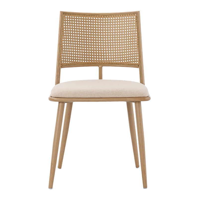 Scaun Giulia rattan textil, Bej - Gri inchis, 49x52x80 cm - Bej