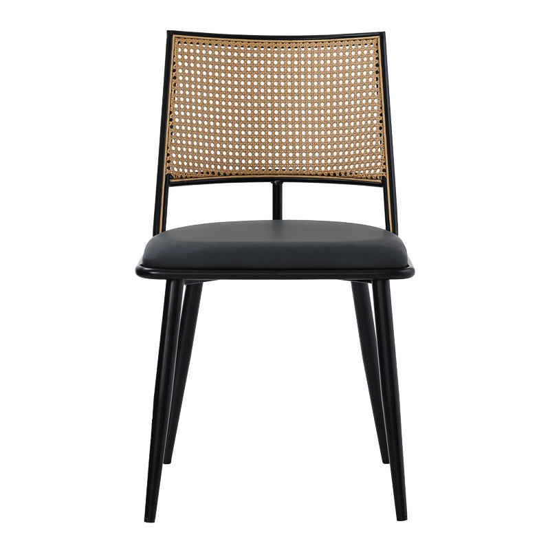 Scaun Giulia rattan textil, Bej - Gri inchis, 49x52x80 cm - Gri inchis
