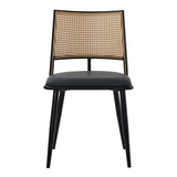 Scaun Giulia rattan textil, Bej - Gri inchis, 49x52x80 cm - Gri inchis