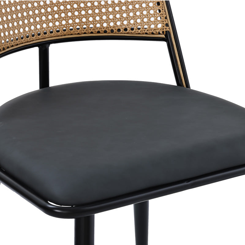 Scaun Giulia rattan textil, Bej - Gri inchis, 49x52x80 cm - Gri inchis
