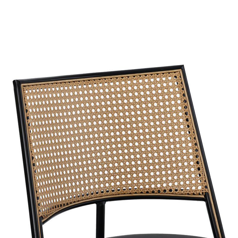 Scaun Giulia rattan textil, Bej - Gri inchis, 49x52x80 cm - Gri inchis