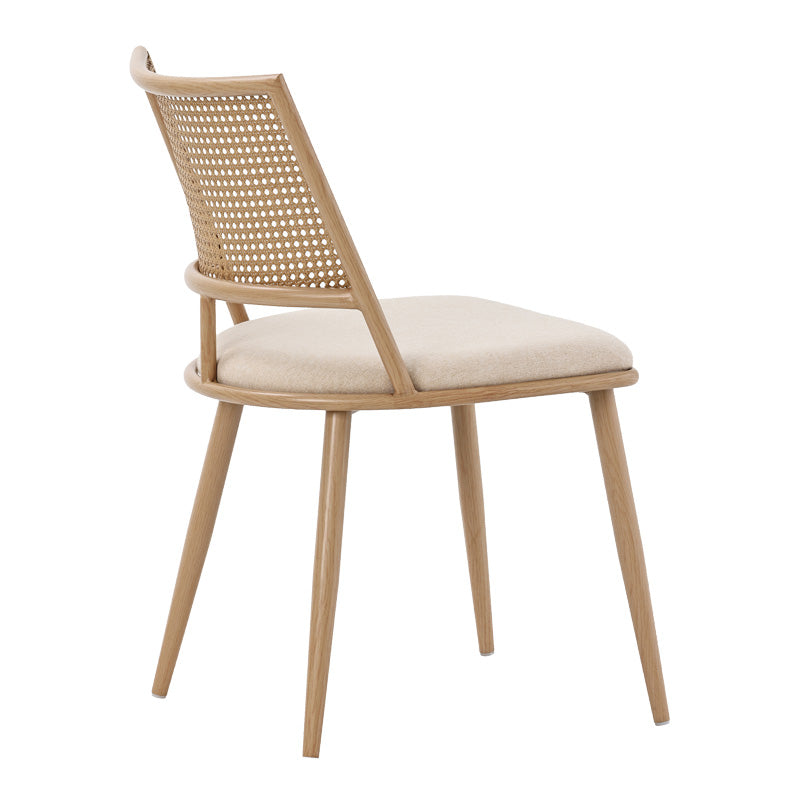 Scaun Giulia rattan textil, Bej - Gri inchis, 49x52x80 cm - Bej