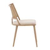 Scaun Giulia rattan textil, Bej - Gri inchis, 49x52x80 cm - Bej