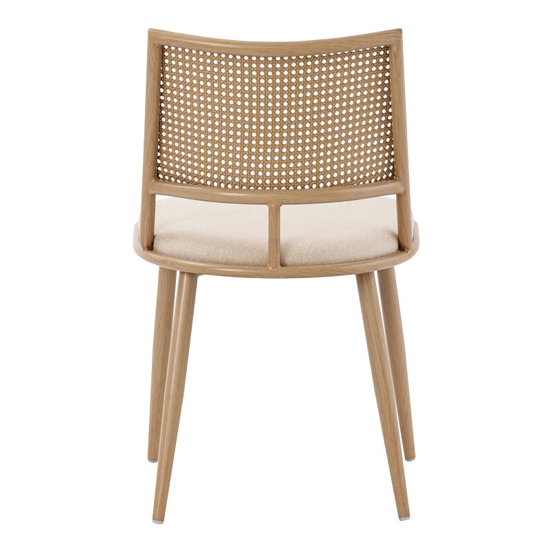 Scaun Giulia rattan textil, Bej - Gri inchis, 49x52x80 cm - Bej
