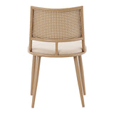 Scaun Giulia rattan textil, Bej - Gri inchis, 49x52x80 cm - Bej