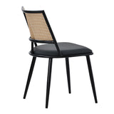 Scaun Giulia rattan textil, Bej - Gri inchis, 49x52x80 cm - Gri inchis