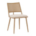 Scaun Giulia rattan textil, Bej - Gri inchis, 49x52x80 cm