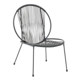 Scaun gradina Dapper negru metal-pe negru, 64x74x76 cm