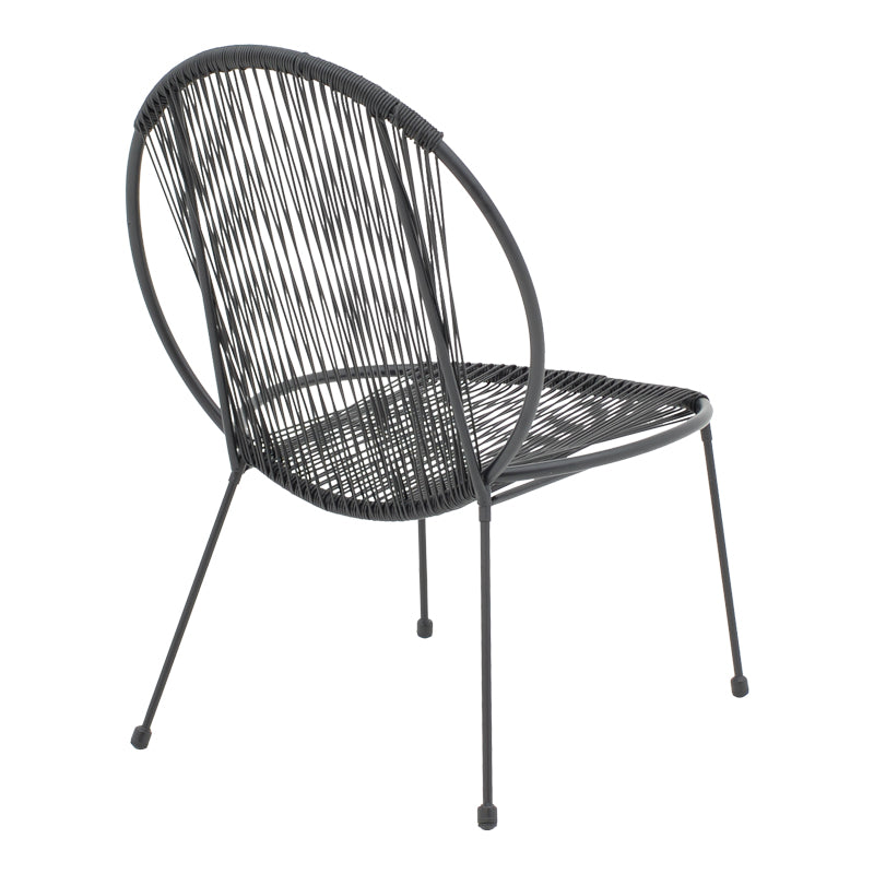 Scaun gradina Dapper negru metal-pe negru, 64x74x76 cm