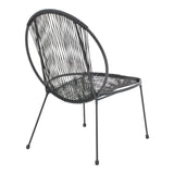 Scaun gradina Dapper negru metal-pe negru, 64x74x76 cm