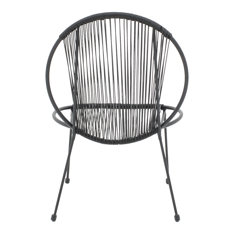 Scaun gradina Dapper negru metal-pe negru, 64x74x76 cm