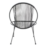 Scaun gradina Dapper negru metal-pe negru, 64x74x76 cm
