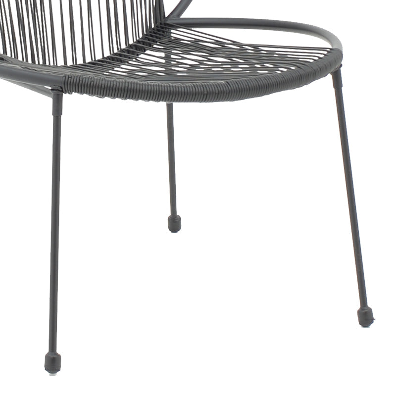 Scaun gradina Dapper negru metal-pe negru, 64x74x76 cm