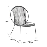 Scaun gradina Dapper negru metal-pe negru, 64x74x76 cm