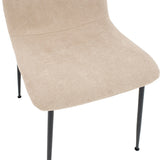 Scaun Gratify de tesatura crem-lacuit, negru, 58x44 cm