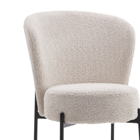 Scaun Houlian tesatura, Crem, 46x66x89 cm