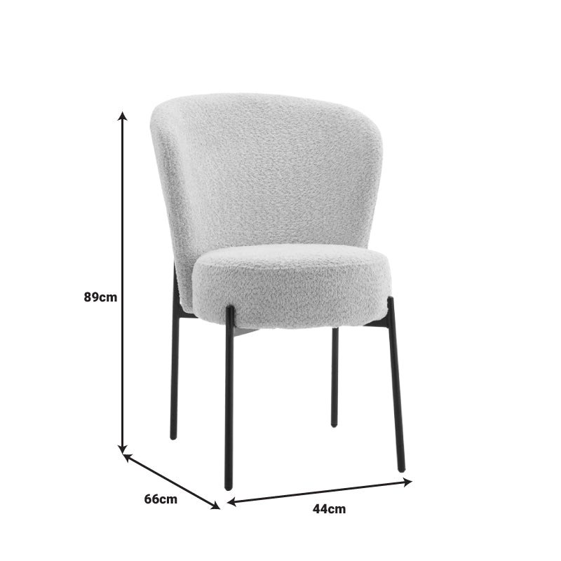 Scaun Houlian tesatura, Crem, 46x66x89 cm