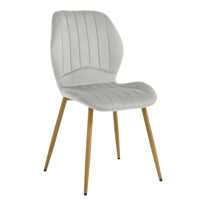 Scaun Jelour, picioare natur, catifea, Diverse culori, 55x55x85 cm - Gri | SKU: 327-000084 | Scaun Jelour, picioare natur, catifea, 55x55x85 cm, varianta Gri, produs pentru amenajarea locuinței, disponibil online în România la CasaMob