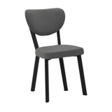 Scaun Joley Gri inchis catifea-negru metal, 45x39x86 cm