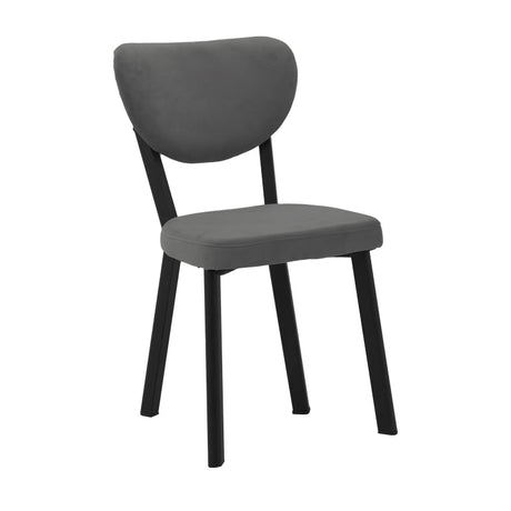 Scaun Joley Gri inchis catifea-negru metal, 45x39x86 cm