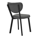 Scaun Joley Gri inchis catifea-negru metal, 45x39x86 cm