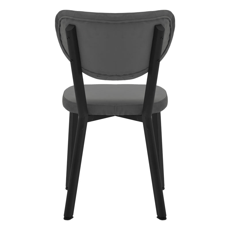 Scaun Joley Gri inchis catifea-negru metal, 45x39x86 cm